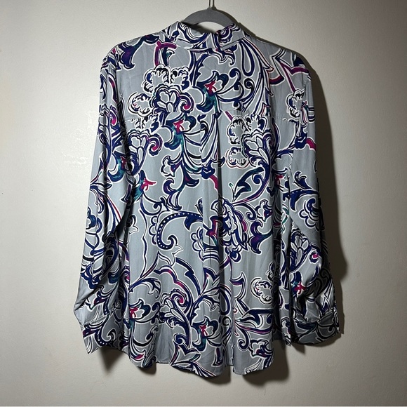 Chico’s Sand Wash Paisley Button Down Long Sleeve Blouse Size 3 (16-18) - Picture 7 of 7